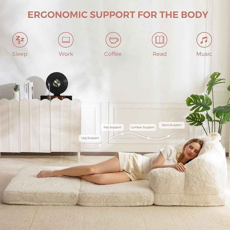 2 in 1 Flipout Floor Sofa Bed -  Shell Shape Folding Lounger