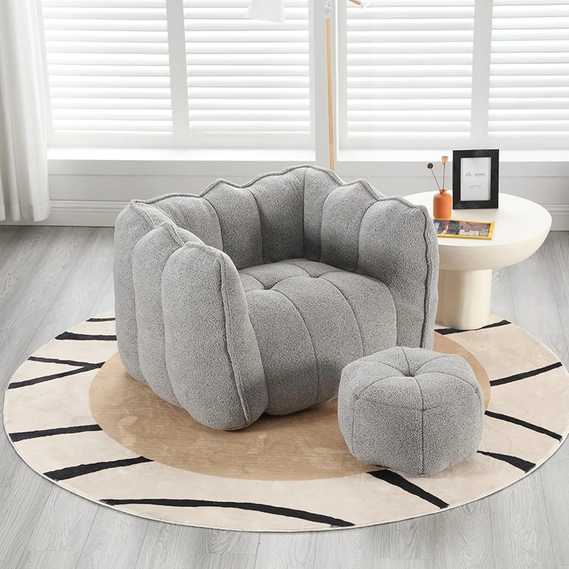 High Resilient Foam Armchair with Ottoman
