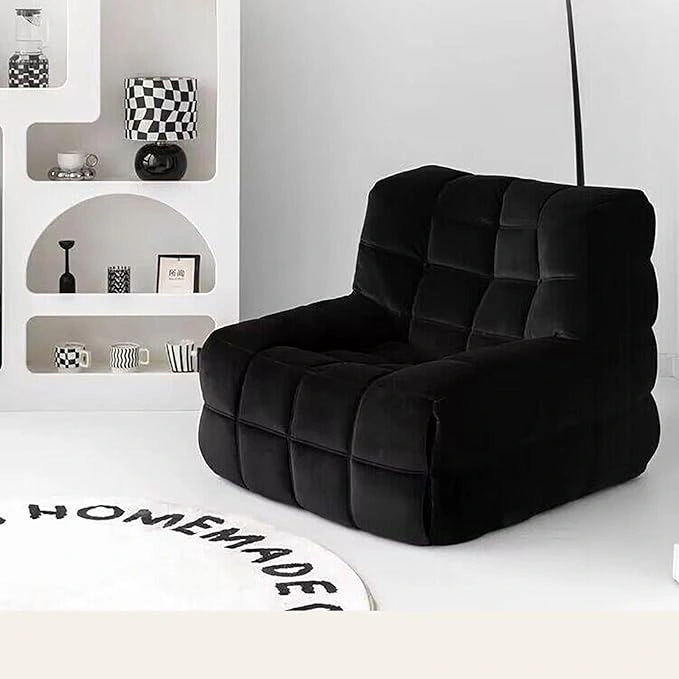 Waffle Square Single Lazy Sofa With Compressed Foam