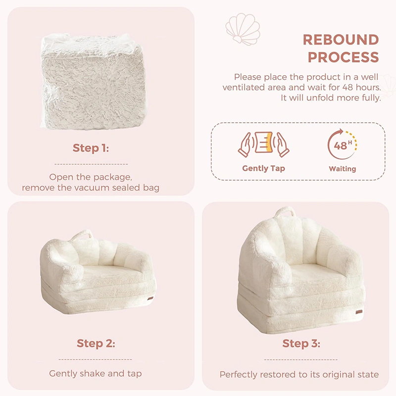 2 in 1 Flipout Floor Sofa Bed -  Shell Shape Folding Lounger