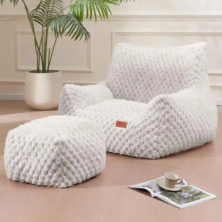 Sherred Foam Bean Bag Chair with Ottoman