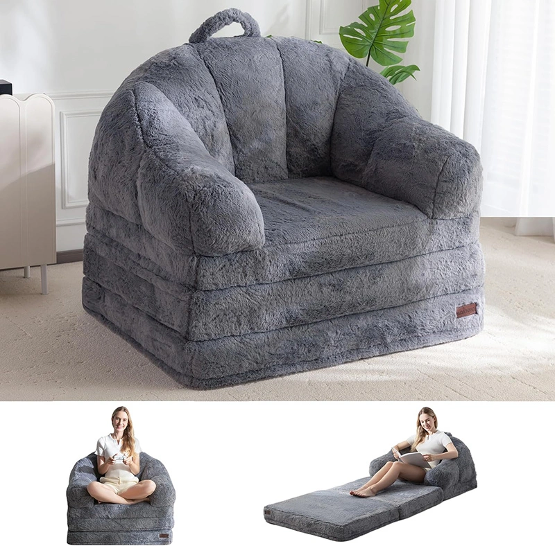 2 in 1 Flipout Floor Sofa Bed -  Shell Shape Folding Lounger