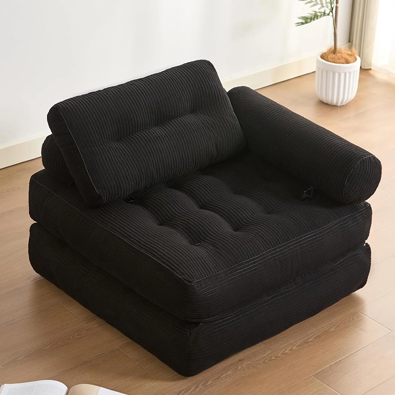 Armrest Folding Floor Couch Bed - Convertible Sleeper Chair