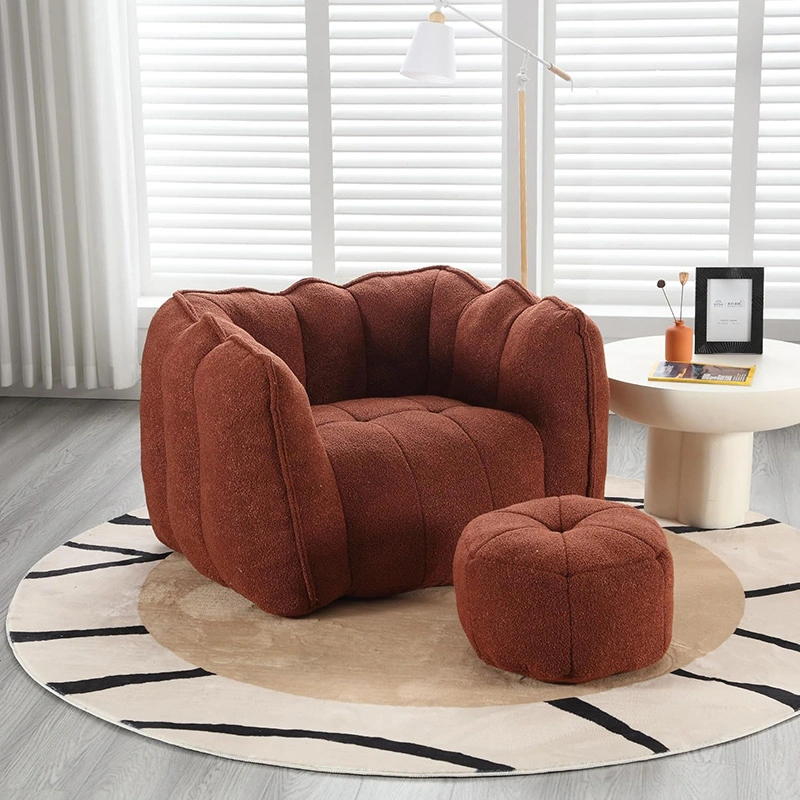 High Resilient Foam Armchair with Ottoman