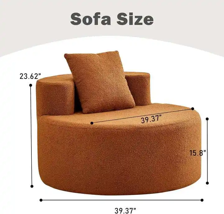Round Lazy Chaise Lounge Sofa with Roll Compressed Package