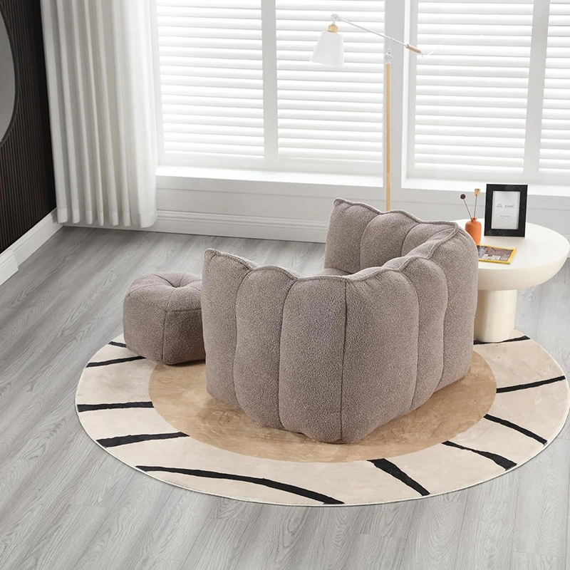High Resilient Foam Armchair with Ottoman