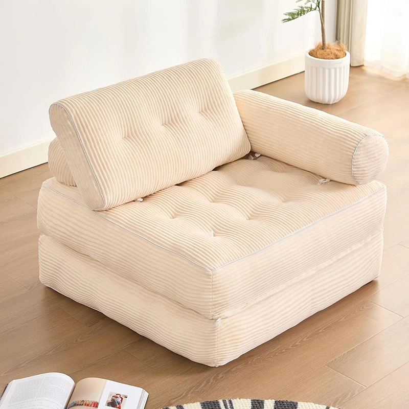 Armrest Folding Floor Couch Bed - Convertible Sleeper Chair