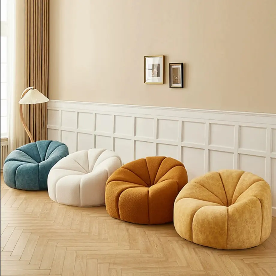 Pumpkin-shaped Shearling Compressed Sofa