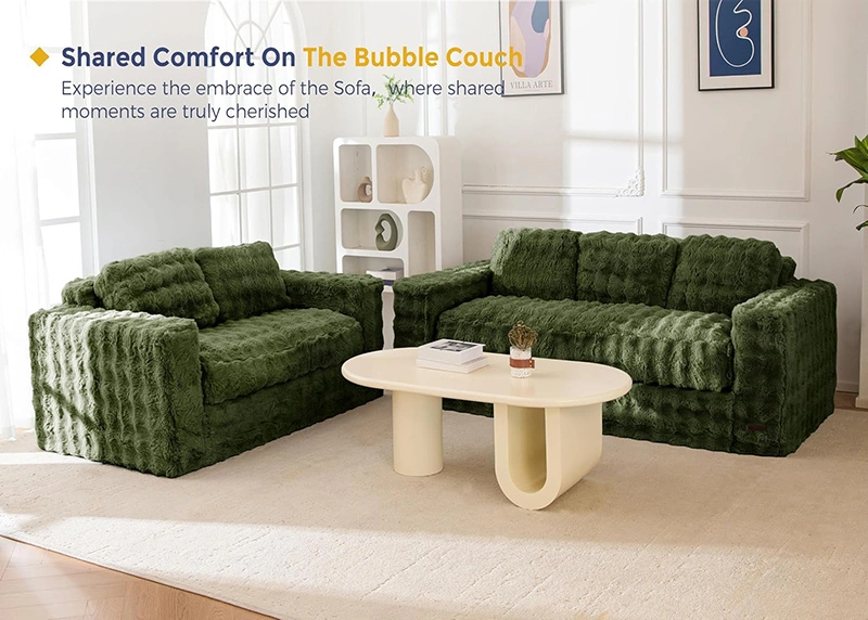 Bubble-fabric Loveseat Couch for Apartment and Dormitory
