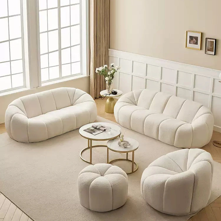 Pumpkin-shaped Shearling Compressed Sofa