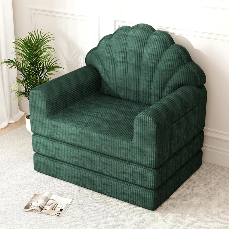 Shell Shape 2-in-1 Folding Sofa Bed with Freestanding Back