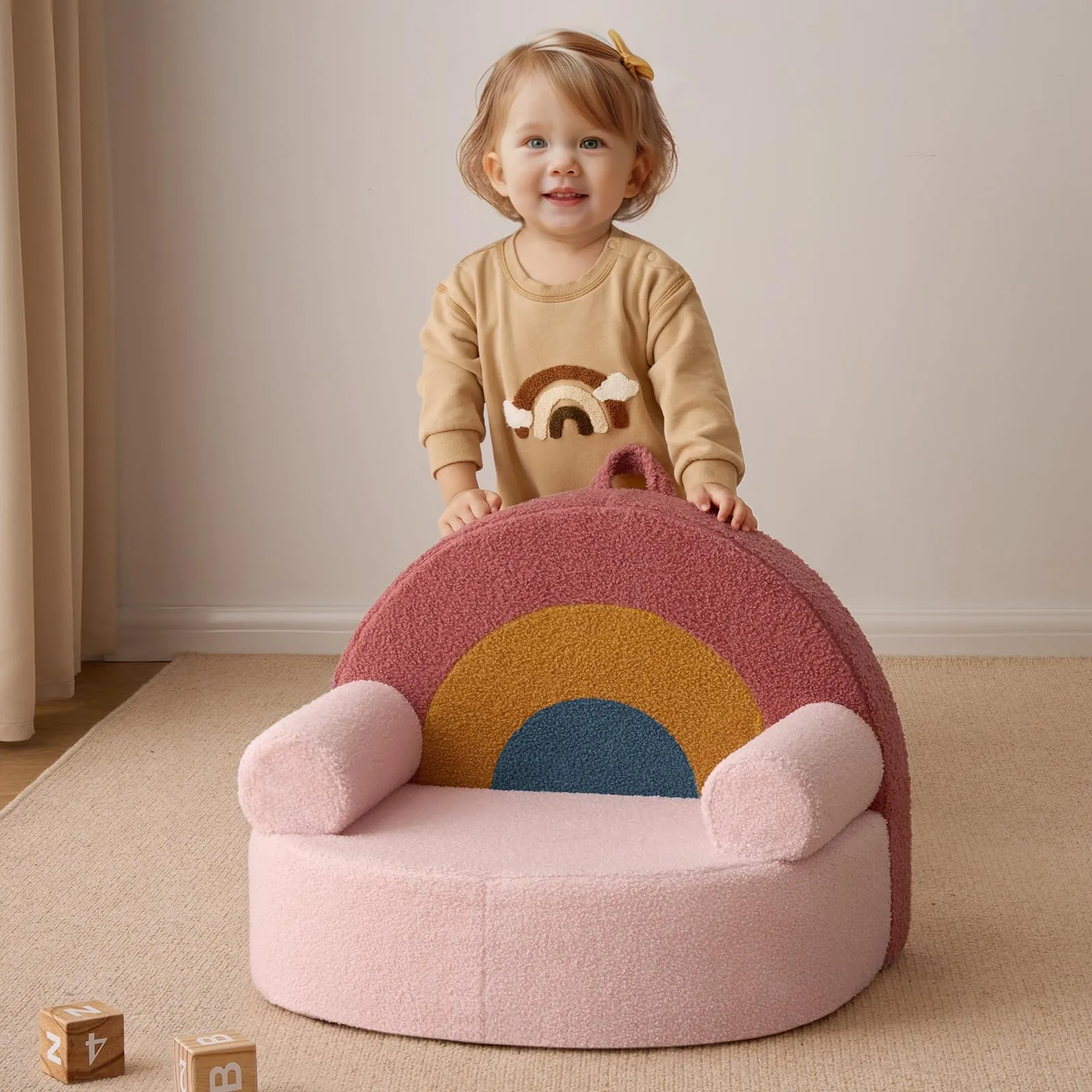 Rainbow Shaped Kids Sofa Couch For Girls Gift