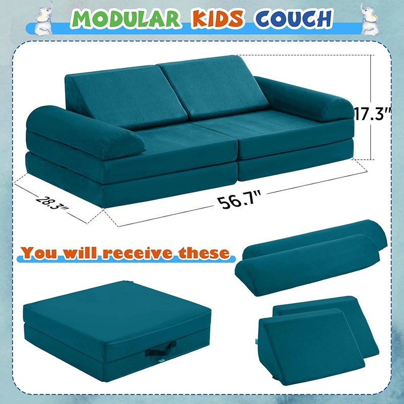 8pcs Kids Modular Play Couch and Fort Building Kit
