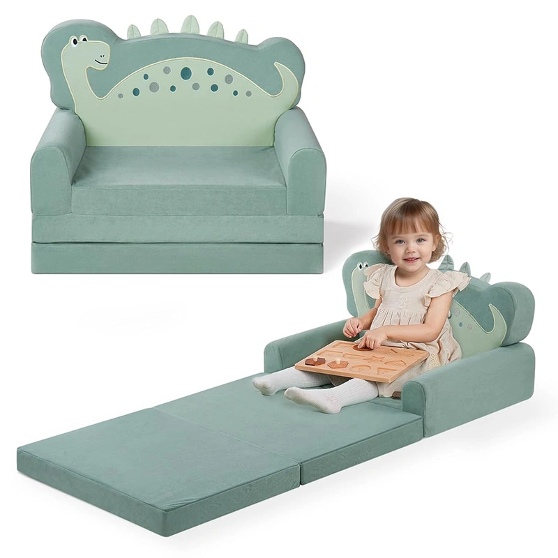 2-in-1 Dinosaur Foam Kids Couch - Flipout Lounge Pad