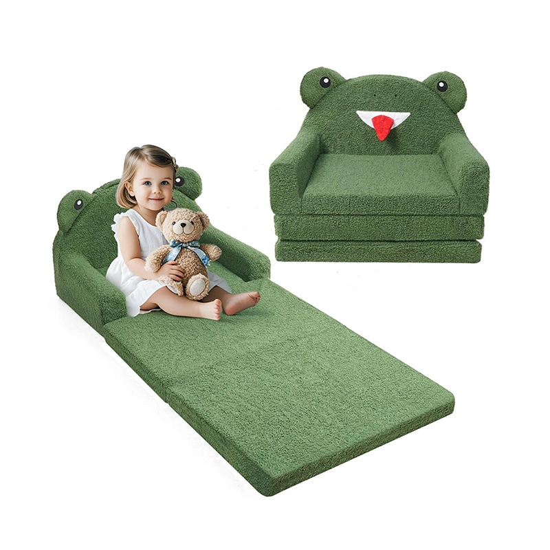 Frog-themed Kid Couch - Foldable Cozy Lounge