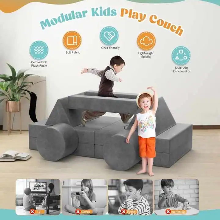 13pcs Foam Modular Kids Sofa and DIY Playing Blocks