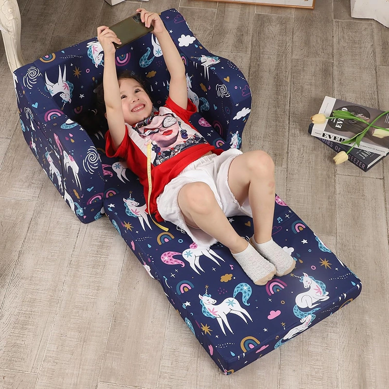 Rainbow Unicorn Print Flipout Kids Sofa Bed