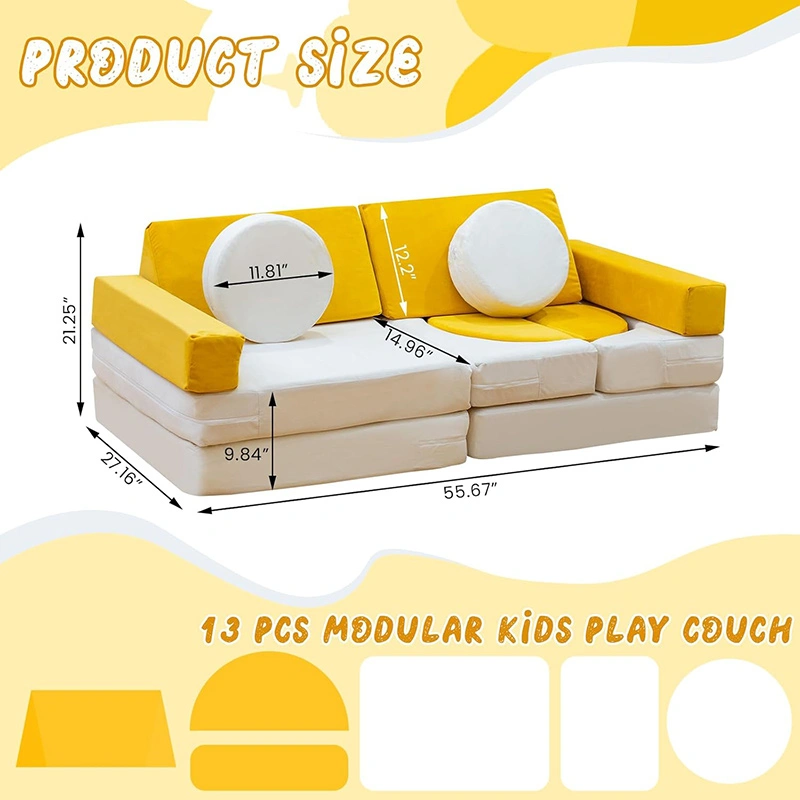 13pcs Toddler Compressible Foam Sofa Blocks