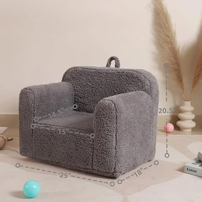 Soft Sherpa Foam Toddler Sofa Chair