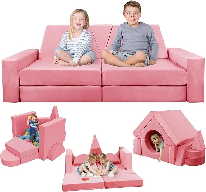 15pcs Kids Playroom Modular Couch and Building Kits