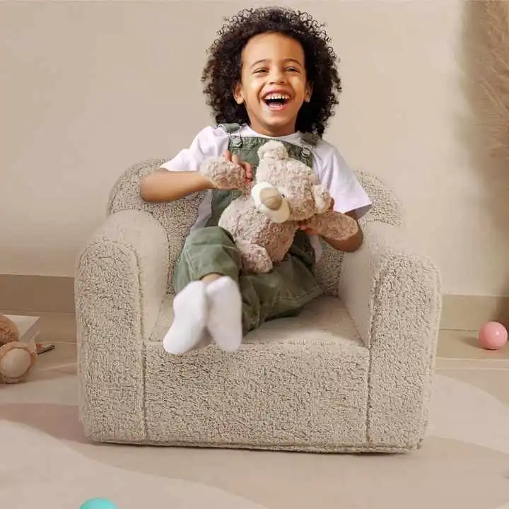 Soft Sherpa Foam Toddler Sofa Chair