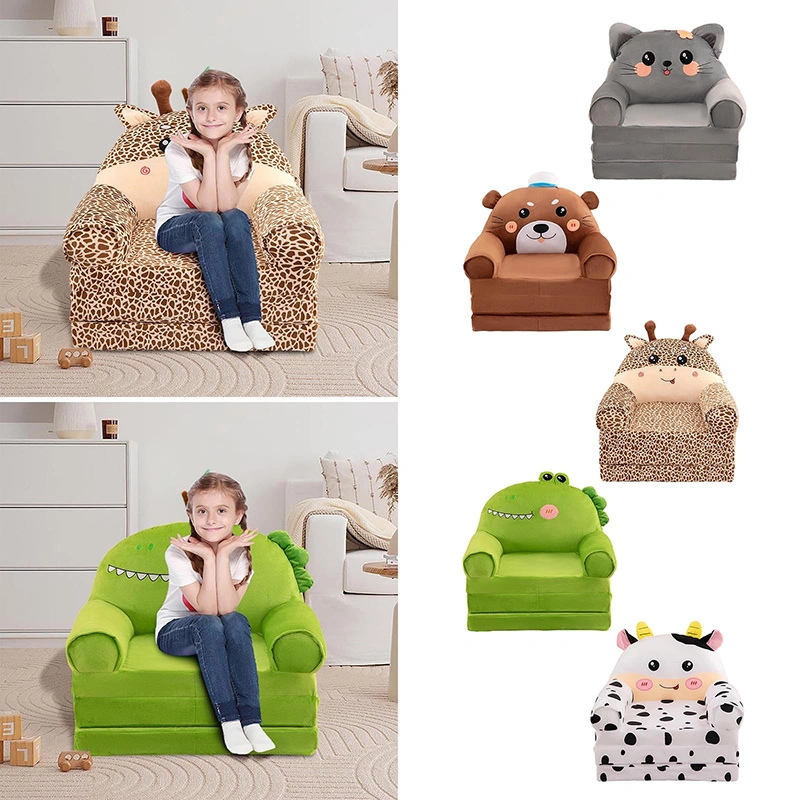 Cartoon Animal Style Foam Kids Sofa  - Compressed Couch