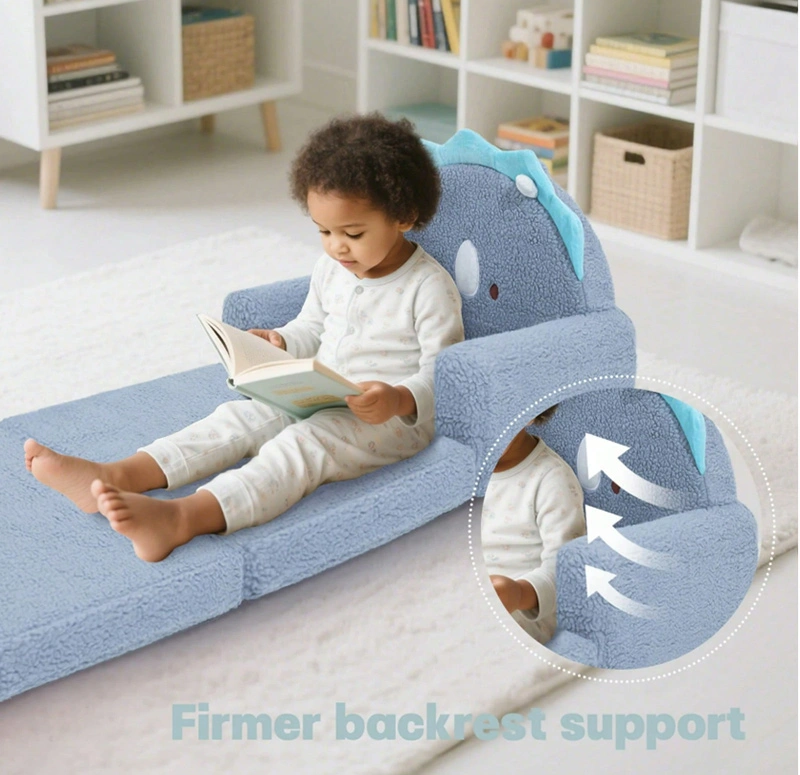 Cartoon Animal Convertible Kids Sofa - Toddler Foam Furniture
