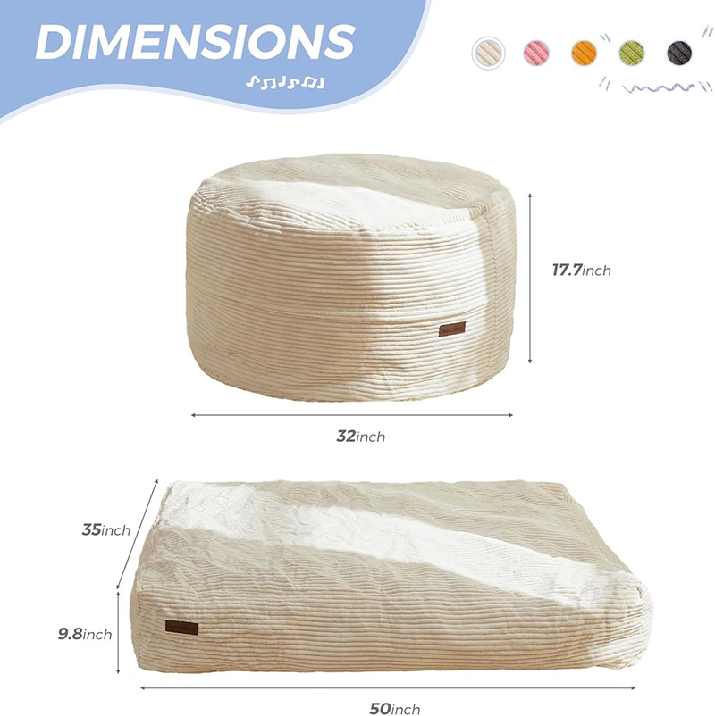 3 in 1 Kids Bean Bag Chair, Floor Sofa Bed and Mattress Lounger