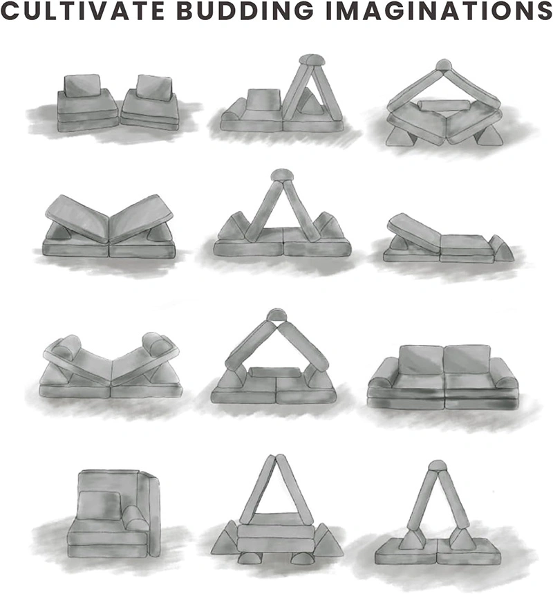 8pcs Kids Modular Play Couch and Fort Building Kit