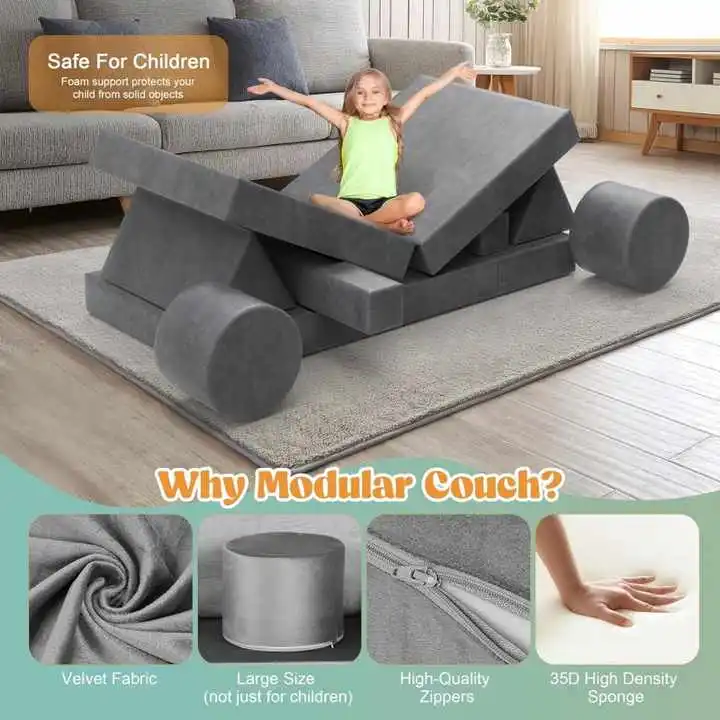 13pcs Foam Modular Kids Sofa and DIY Playing Blocks
