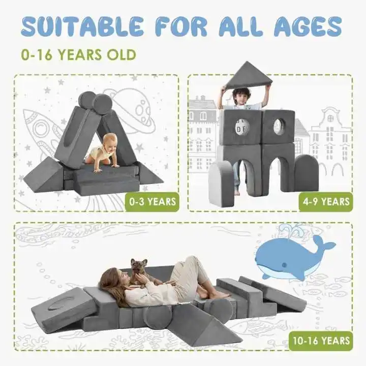 22pcs Kids Foam Modular Sofa & Combination Blocks