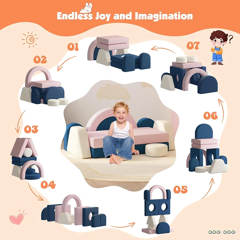 12 PCS Modular Kids Foam Play Block Couch