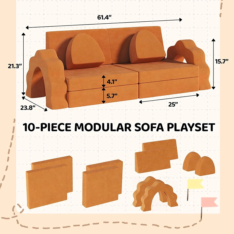 10pcs Kids Foam Modular Sofa and Climing Cubes
