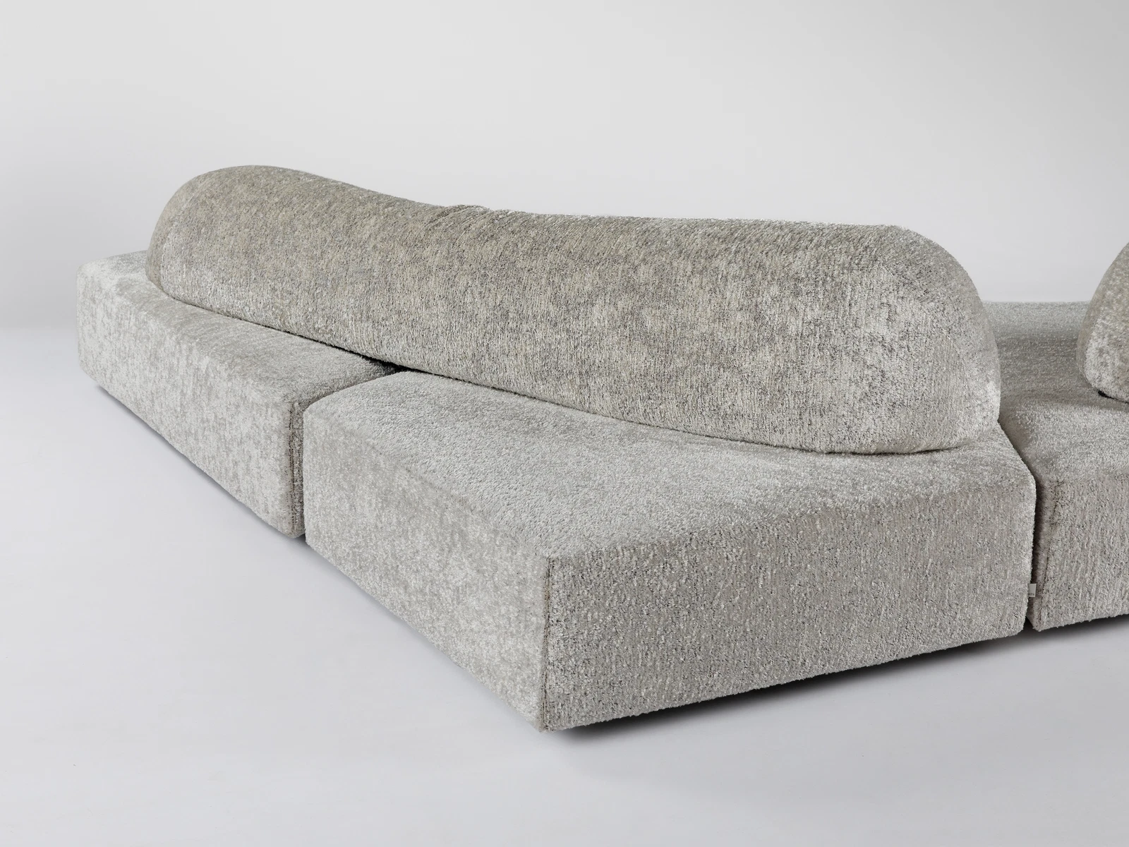 Geometric Rock-inspired Full Foam Sectional Compressed Sofa