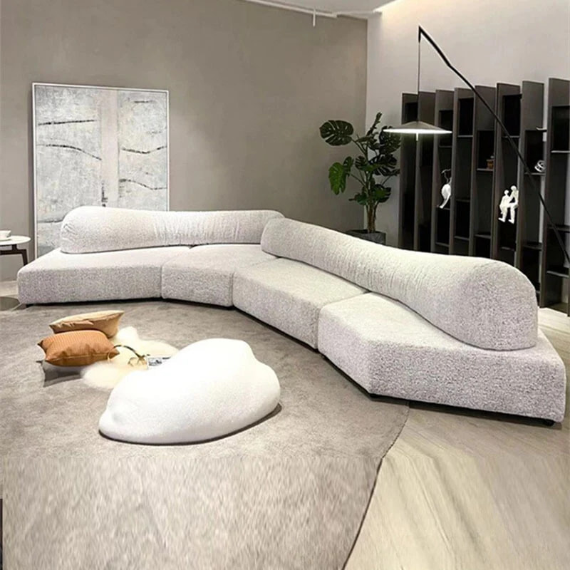 Geometric Rock-inspired Full Foam Sectional Compressed Sofa