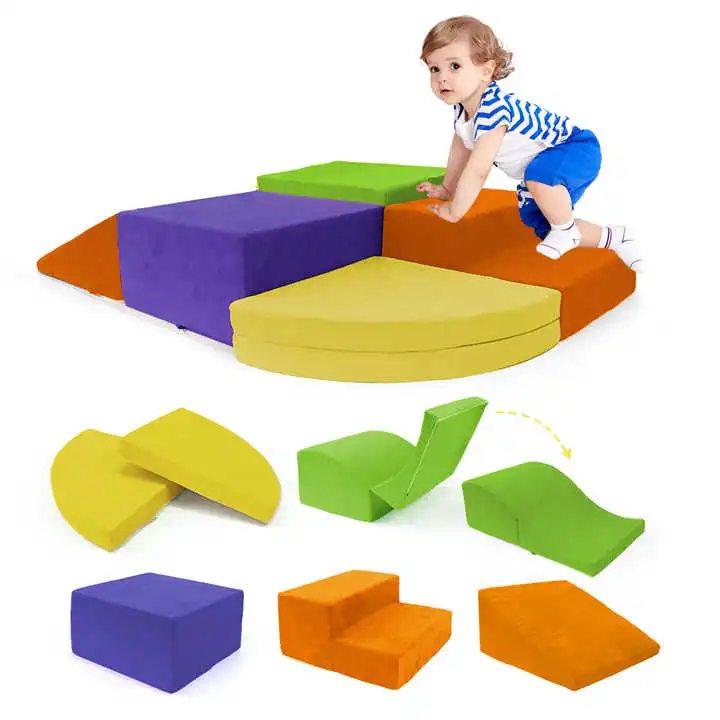 Lot de 6 blocs d'escalade en mousse souple pour tout-petits