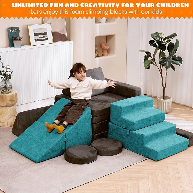 4pcs Safe Soft Foam Climbing Blocks with Slide Stairs