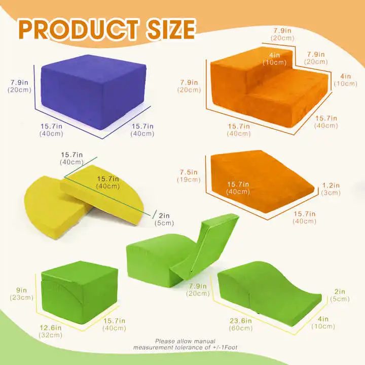 Lot de 6 blocs d'escalade en mousse souple pour tout-petits