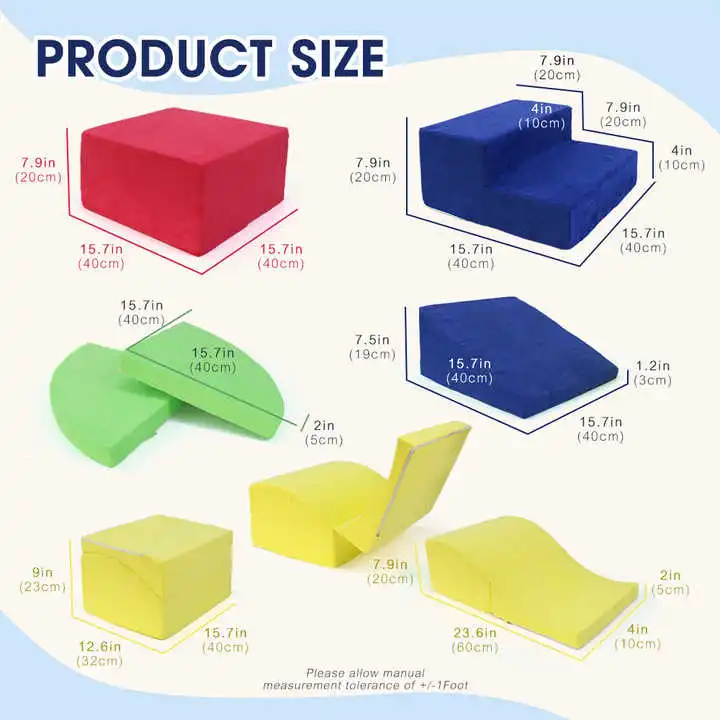 6-Piece Toddlers Foam Climbing Blocks Play Set