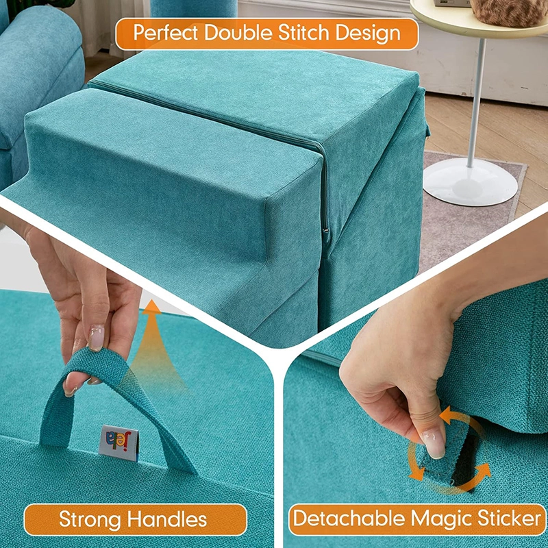 4pcs Safe Soft Foam Climbing Blocks with Slide Stairs