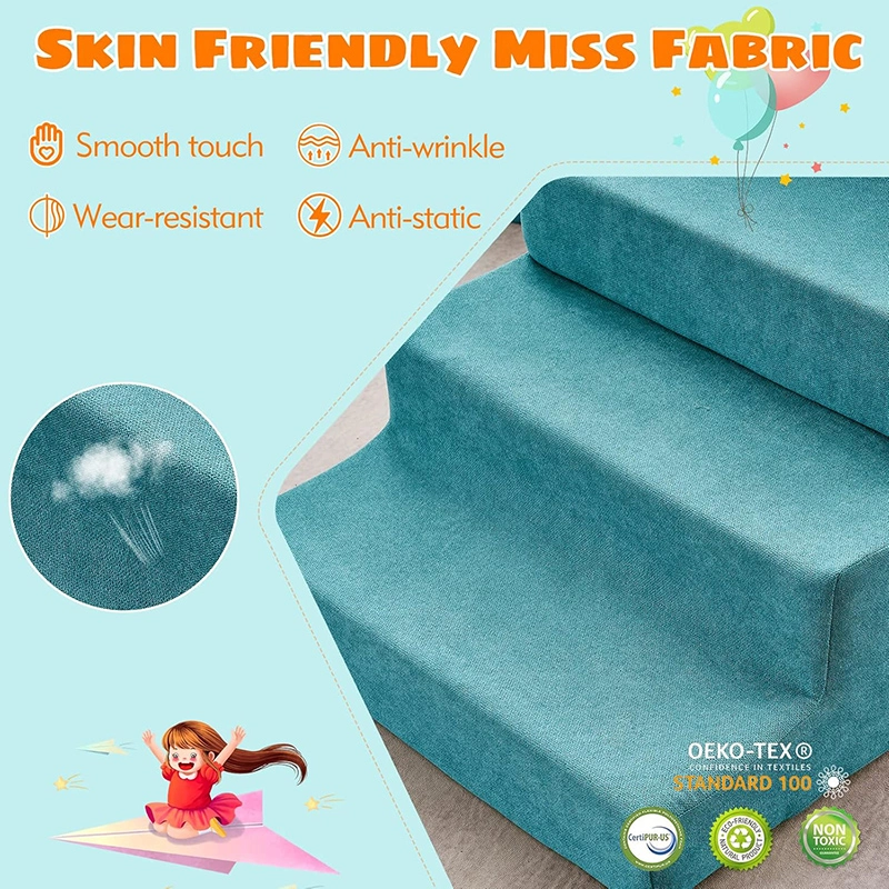 4pcs Safe Soft Foam Climbing Blocks with Slide Stairs