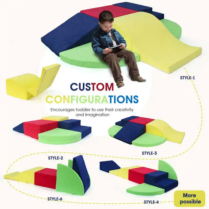 6-Piece Toddlers Foam Climbing Blocks Play Set