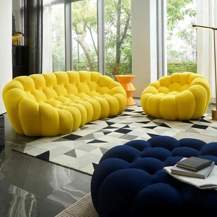 Football-shape 3D Fabric Compression Foam Bubble Sofa