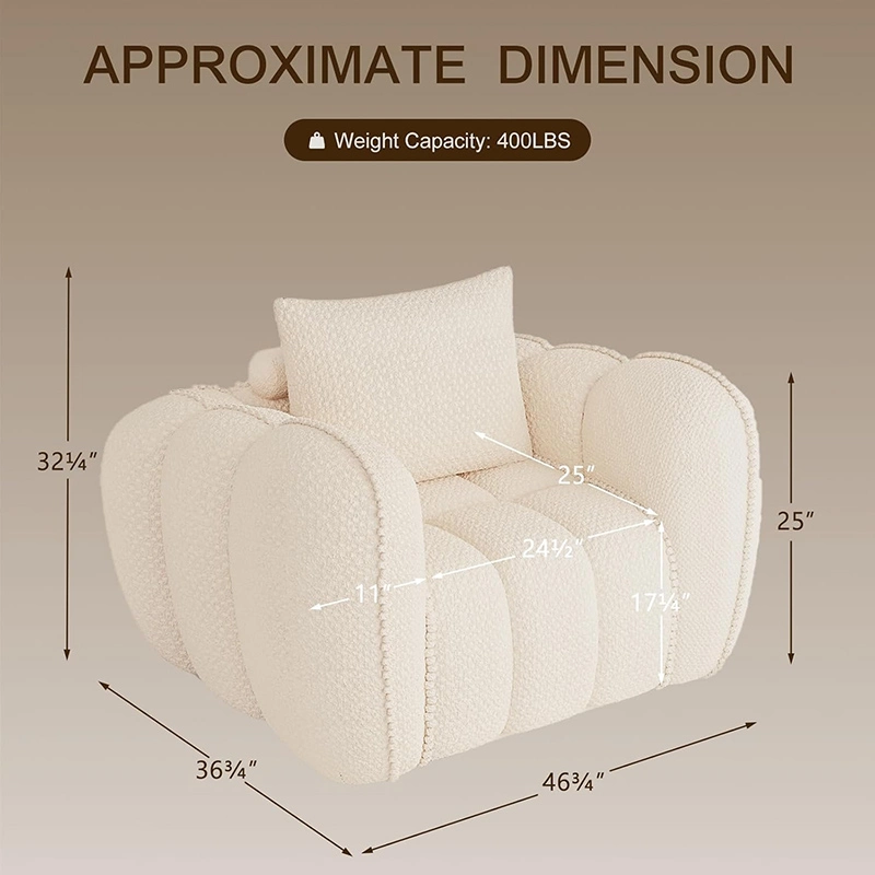 Pumpkin-shape Singel Cloud Sofa With One-piece Compression Foam