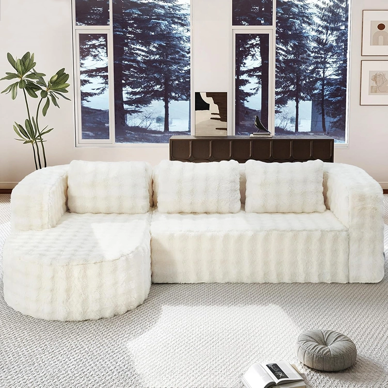 96" 3 Seater Cloud Sectional Boneless Couch with L Shaped Chaise