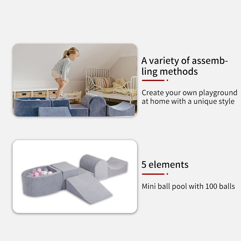 Indoor Soft Foam Climbing Blocks with Ball Pit