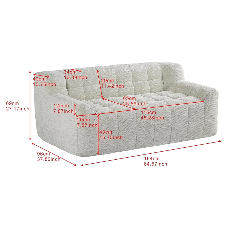 2-Seater Waffle Lattice Compressiable Foam Couch