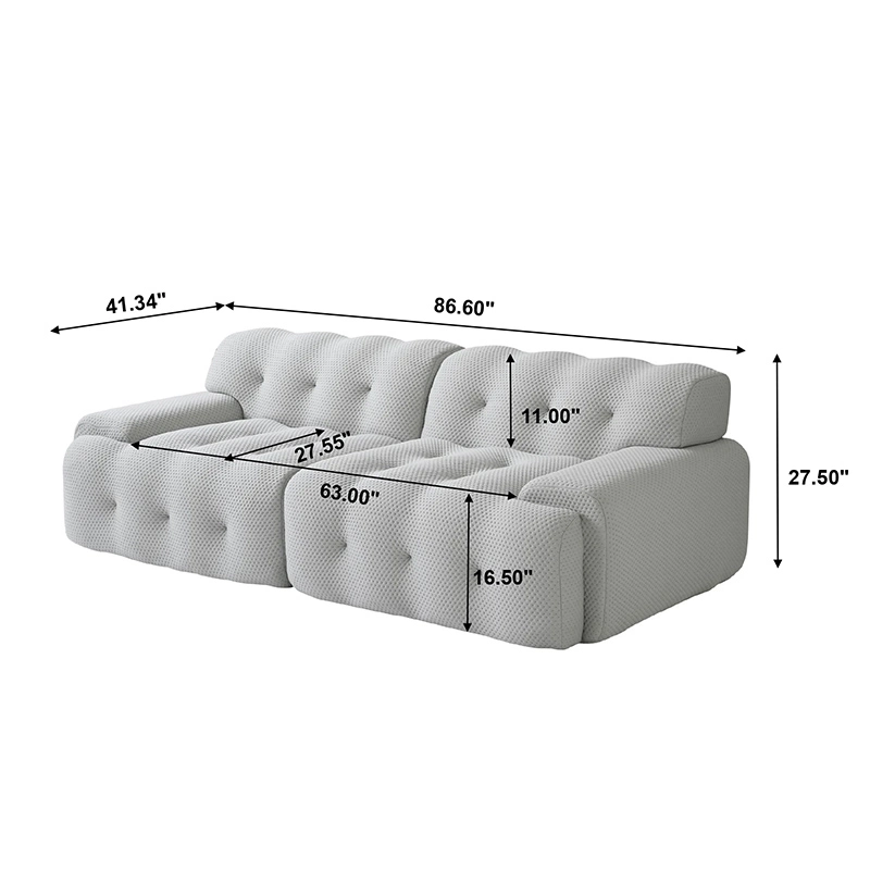 Wave-shape 3D Textile Molding Foam Modular Sofa