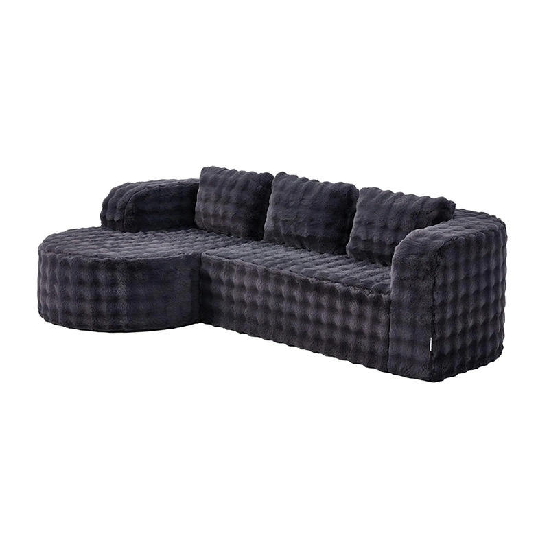 96" 3 Seater Cloud Sectional Boneless Couch with L Shaped Chaise