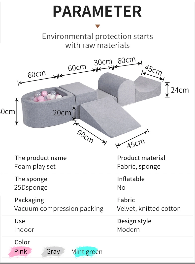 Indoor Soft Foam Climbing Blocks with Ball Pit